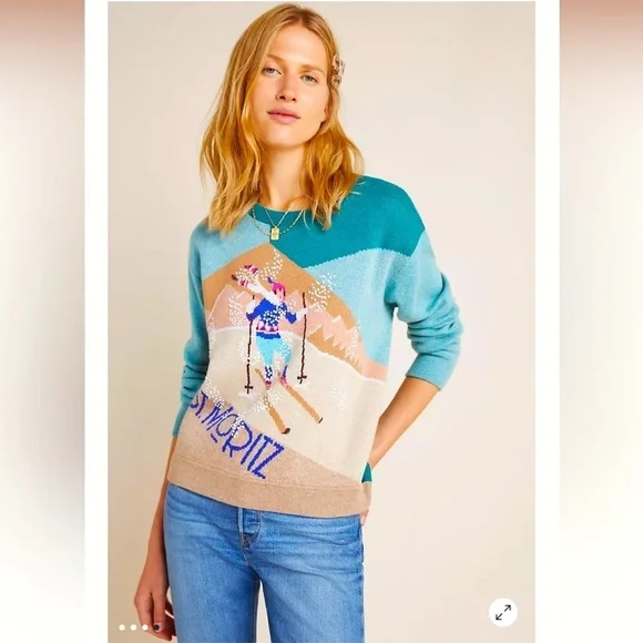RARE!!!ANTHROPOLOGIE NWOT ST. MORITZ SKI SWEATER SIZE S. - Picture 5 of 13